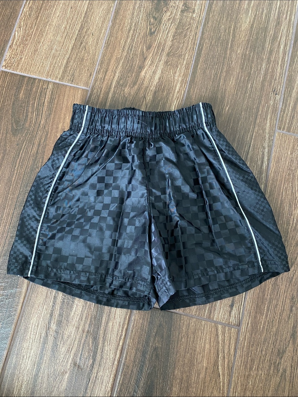 DSG Black Kids Soccer Shorts with White Drawstring